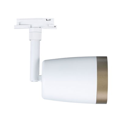 Moderne hvid metal LED-spot med guldkant til justerbar belysning