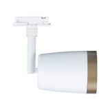 Moderne hvid metal LED-spot med guldkant til justerbar belysning