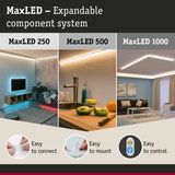 MaxLED expandable LED component system with three lighting options for home interior lighting