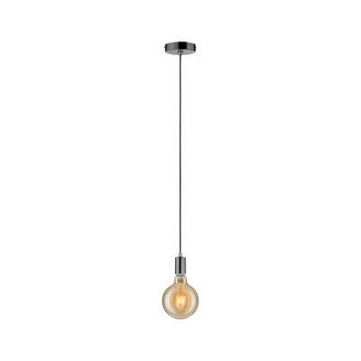Hängelampe mit schwarzem Kabel und warmweißem Glühbirnen-Leuchtmittel für moderne Wohnräume
