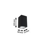 Plafonnier LED rectangulaire noir en métal de 103x75x58 mm pour un éclairage moderne