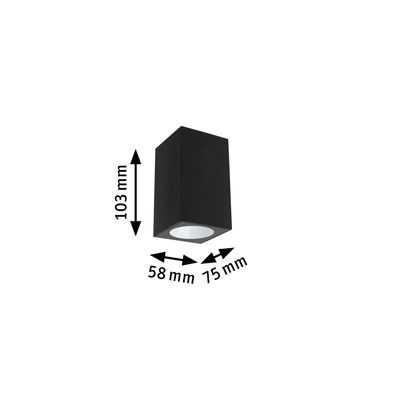 Plafonnier LED rectangulaire noir en métal de 103x75x58 mm pour un éclairage moderne
