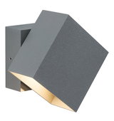 Applique murale grise en aluminium au design cubique avec lumière blanche chaude pour intérieur moderne
