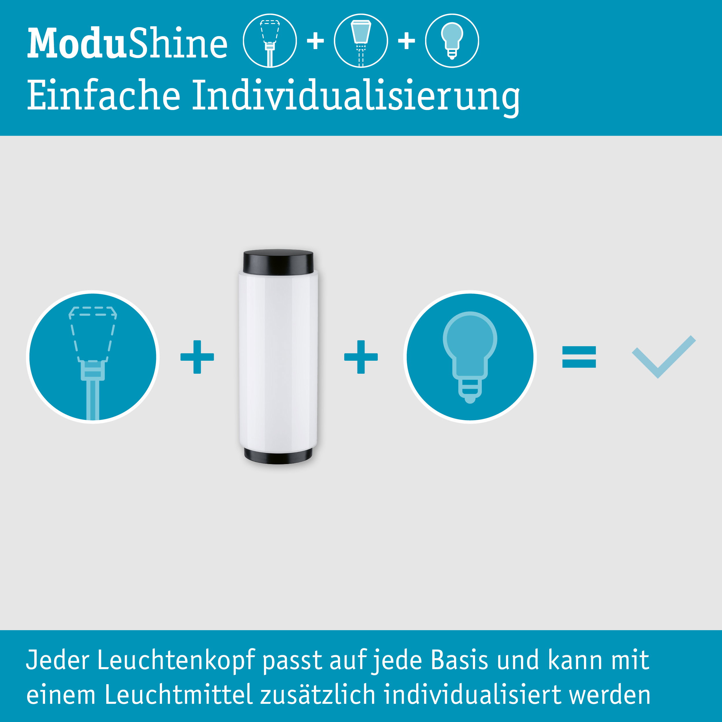 ModuShine Schirm Selaro IP44 zylindrisch Anthrazit/Weiß
