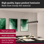 Modern Jagun felt pendant lamp in grey, height adjustable, perfect dining table lighting solution