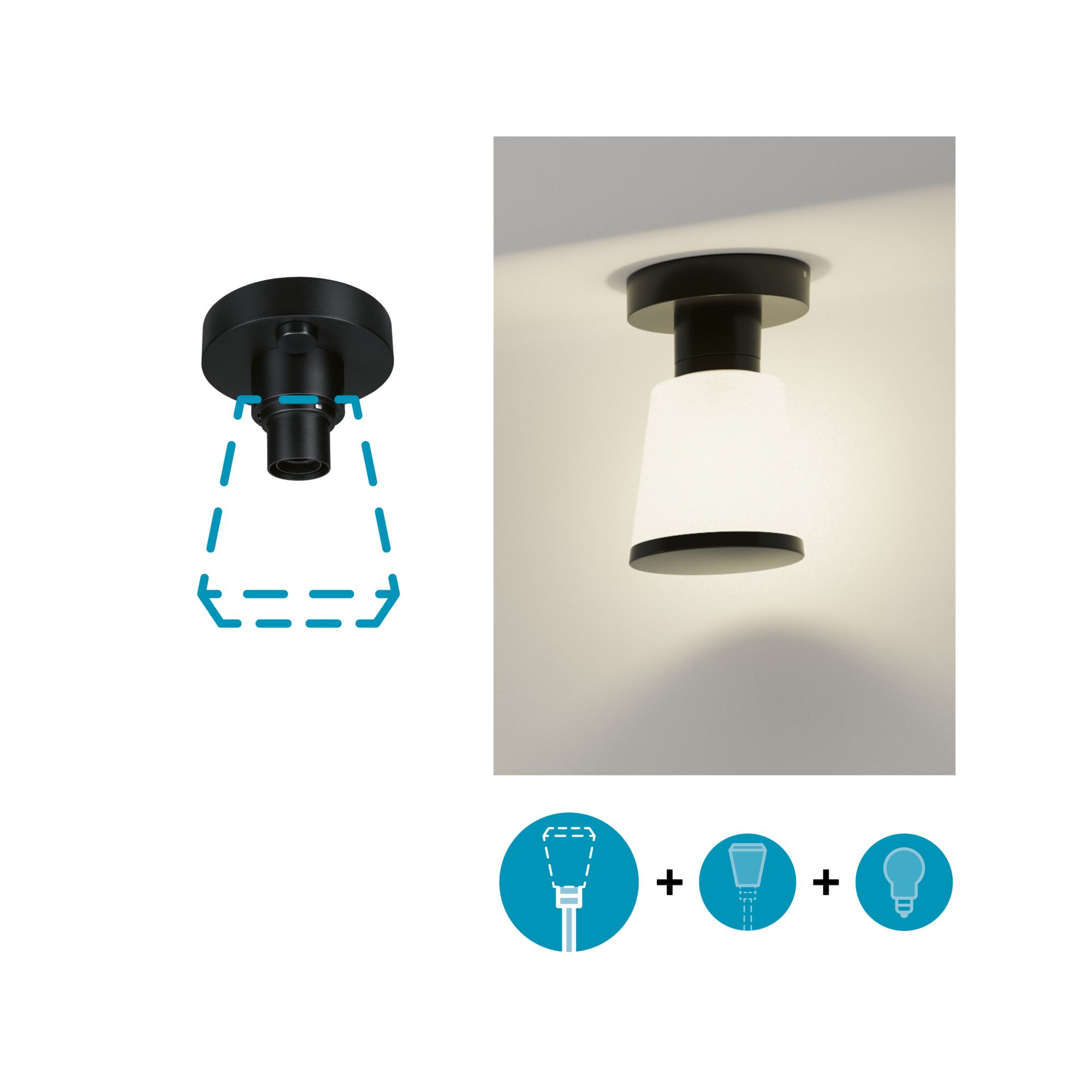 ModuShine Ceiling mount IP44 round Anthracite