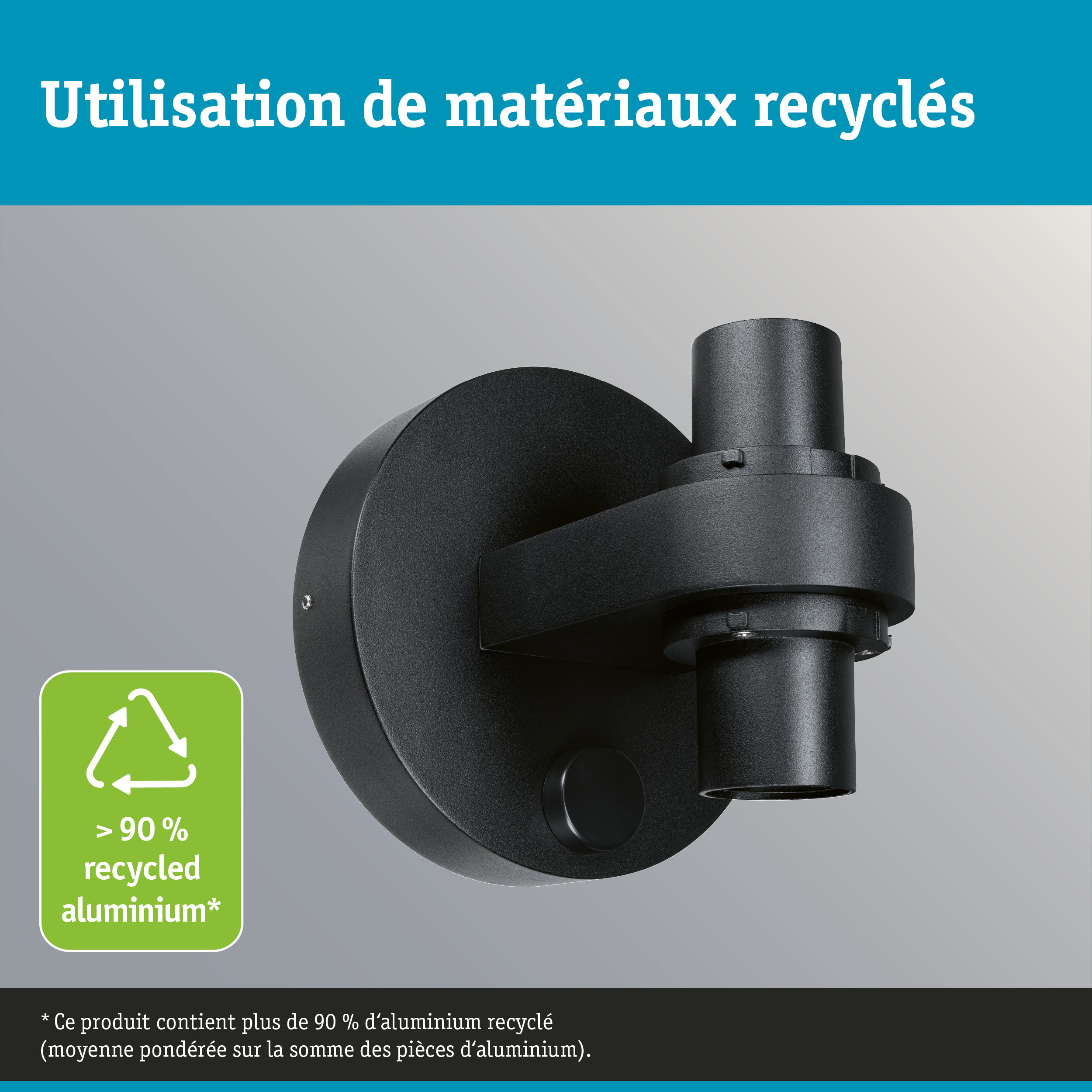 ModuShine Support mural Double émission lumineuse IP44 rond Anthracite