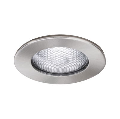 Ronde inbouw-LED-lamp van geborsteld roestvrij staal met gestructureerde lens voor accentverlichting