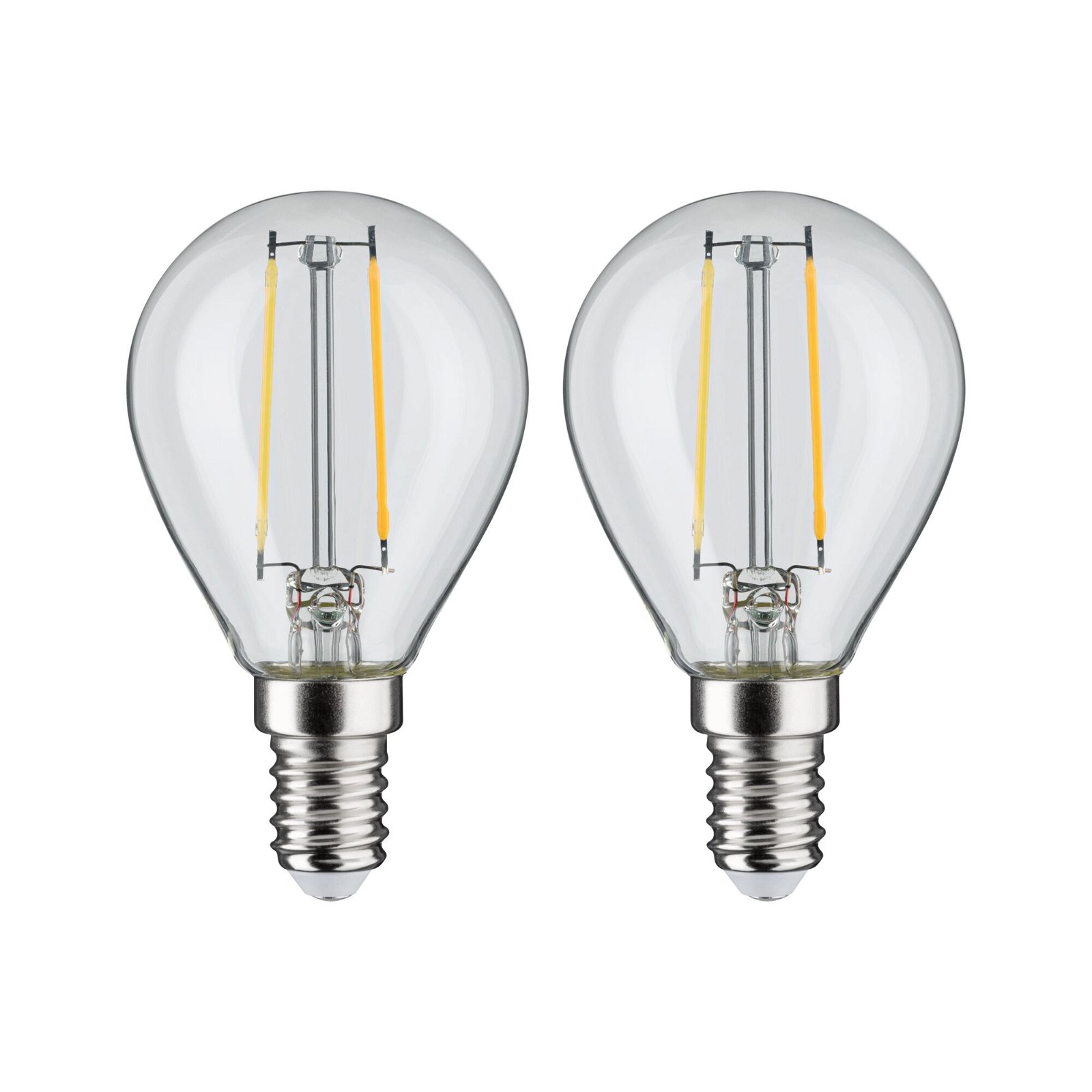 Filament 230 V LED-dråbe E14 2x250lm 2x2,7W 2700K Klar