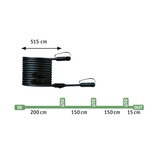 Câble d'extension noir de 515 cm avec connecteurs, pour systèmes d'éclairage LED.