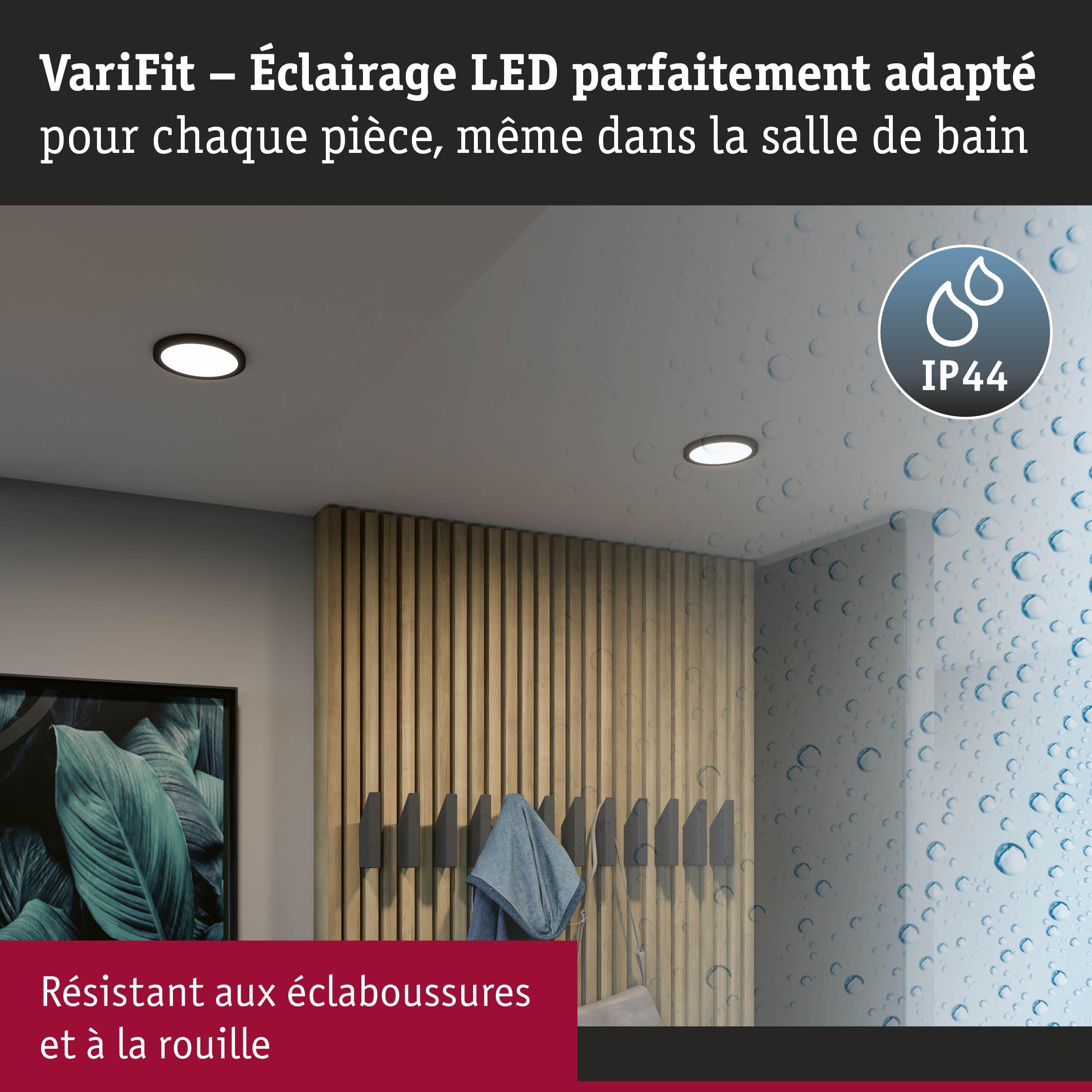 Éclairage LED encastré IP44, résistant aux éclaboussures et à la rouille, adapté pour salle de bain
