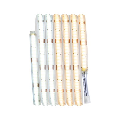 Flexible LED light strips in warm and cool white with connector cable for versatile lighting solutions