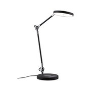 Lampe de bureau LED noire moderne avec tête ronde et commande tactile pour bureau et maison