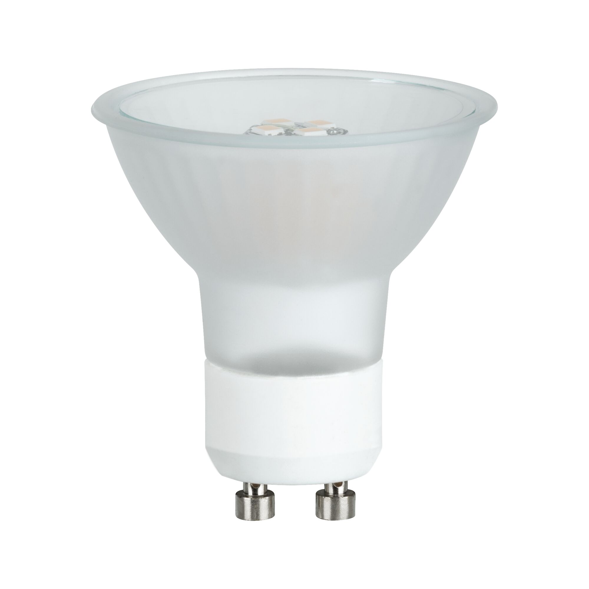 LED-Reflektorlampe mit GU10-Sockel in mattweißem Glas für energiesparende Beleuchtung