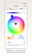 App screen showing color wheel and white tone slider for easy smart lighting control settings