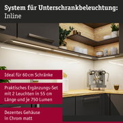 LED-Unterbauleuchte in Chrom matt für 60 cm Schränke mit 750 Lumen Lichtstärke