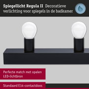 Set LED-spiegellamp Regula II Inclusief fluorescentielampen 4-vlammig IP44 E14 2700K 4x470lm 230V 4x4,5W dimbaar Zwart/Opaal