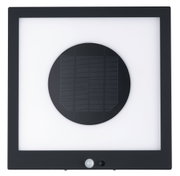 Lampe solaire noire avec détecteur de mouvement et panneau lumineux blanc pour extérieur
