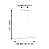 Modern white aluminum LED pendant light with adjustable height and slim design for living spaces