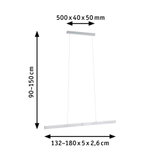 Modern white aluminum LED pendant light with adjustable height and slim design for living spaces