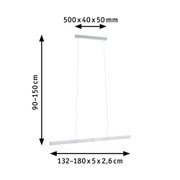 Modern silver aluminium LED pendant light with adjustable height and sleek minimalist design