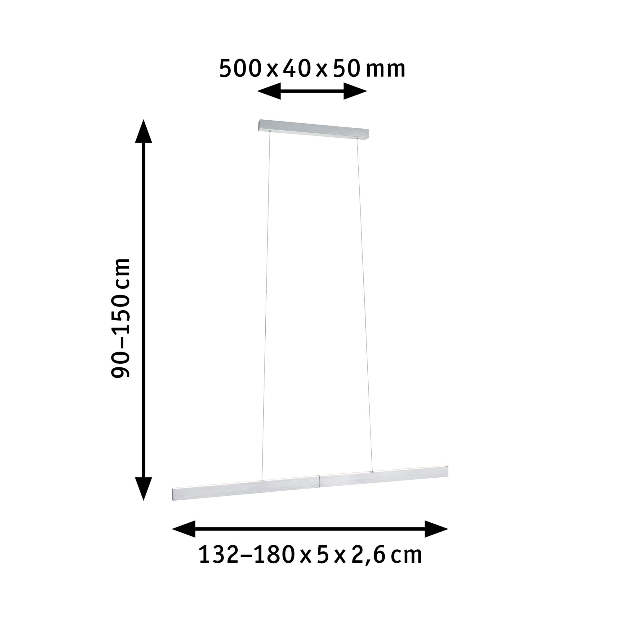 Nowoczesna lampa wisząca LED z aluminium w kolorze srebrnym, regulowana wysokość, minimalistyczny design