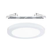 Round white LED recessed panel with metal clip mounts for energy-efficient ceiling lighting