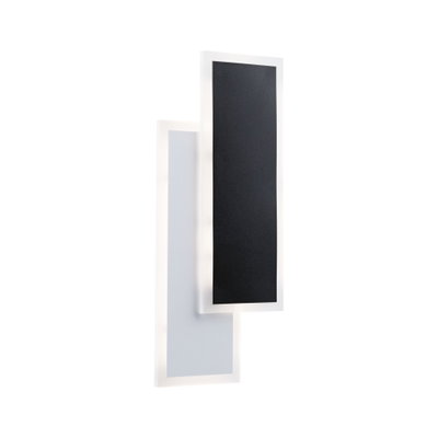 Applique murale LED moderne avec deux panneaux rectangulaires noir et blanc pour un éclairage élégant