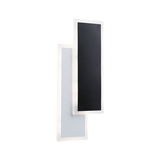 Modern LED wall light with two rectangular panels in black and white for stylish room lighting