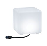 Weißer quadratischer LED-Leuchtwürfel aus Kunststoff mit Anschlusskabel für moderne Beleuchtung