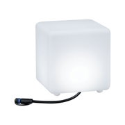 White square LED light cube made of plastic with cable for modern lighting solutions