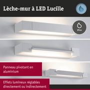 Applique murale LED blanche en aluminium avec effets lumineux réglables et protection IP44