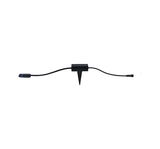 Zwarte grondpin connector met kabel voor buitenverlichting van duurzaam kunststof.