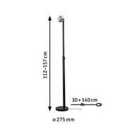 Modern black metal floor lamp with adjustable spotlight and 275 mm base diameter