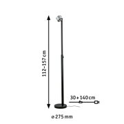 Lampadaire moderne noir en métal avec spot réglable et base de 275 mm de diamètre