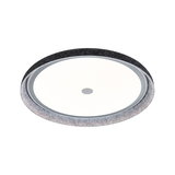 Plafonnier rond avec diffuseur blanc et bord en feutre gris, éclairage LED moderne