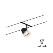 Schwarze LED-Deckenleuchte aus Metall mit verstellbarem Spot und modernem Design für Wohnräume