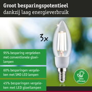Energiezuinige LED-kaarslamp met heldere glazen kap en E14-fitting voor efficiënte verlichting