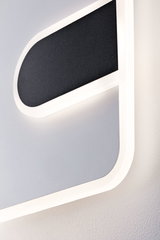 Modern LED wall light with black and grey aluminum frame for stylish indoor lighting