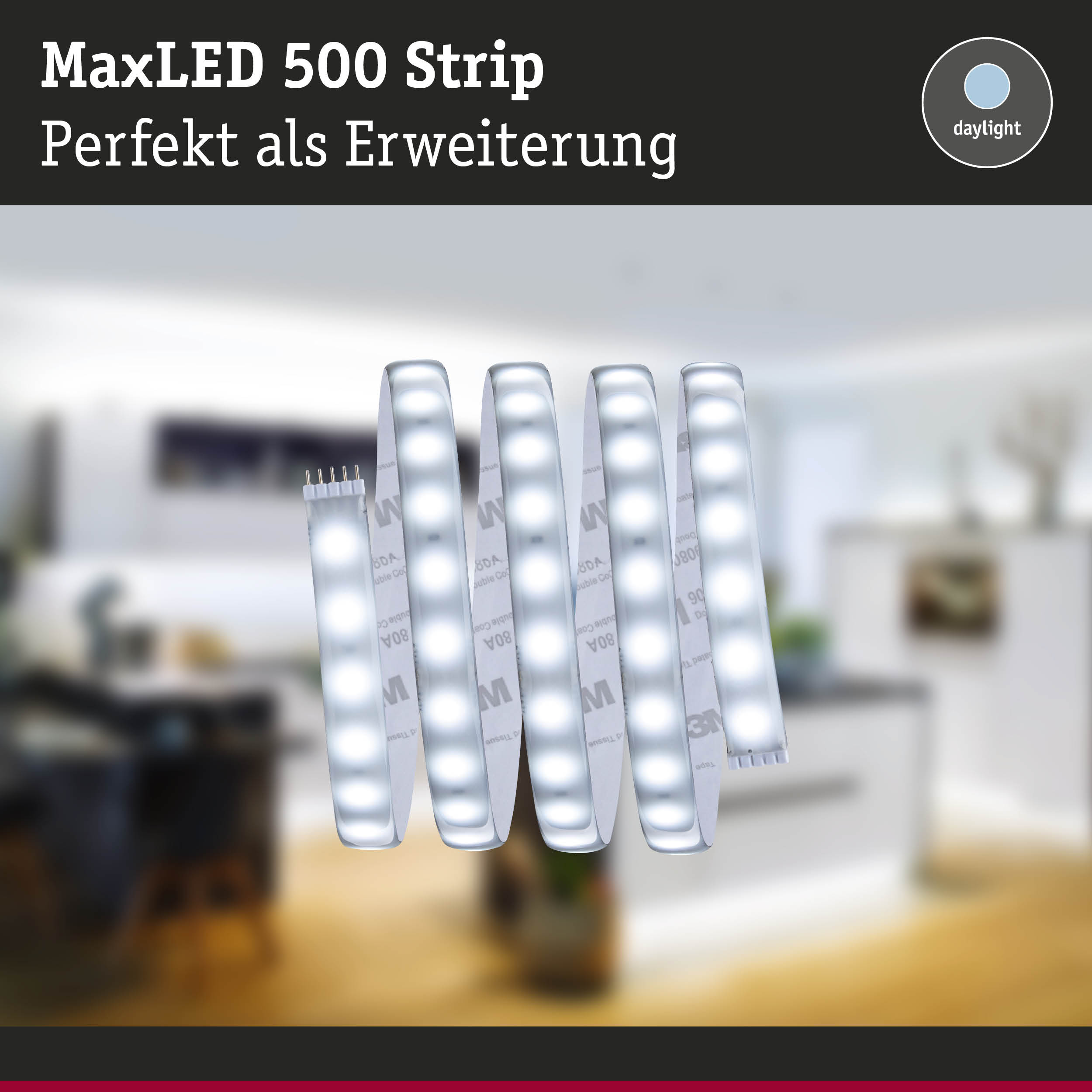 MaxLED 500 Strip LED-Lichtband in Tageslichtweiß als Erweiterung für Wohnraumbeleuchtung
