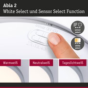 Abia 2 LED-Deckenleuchte in Weiß mit Sensor- und White Select-Funktion für einstellbare Lichtfarben