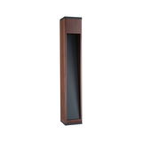 Modern floor lamp made of brown wood with black insert for stylish home lighting