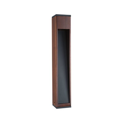 Lampadaire moderne en bois marron avec insert noir pour un éclairage intérieur élégant