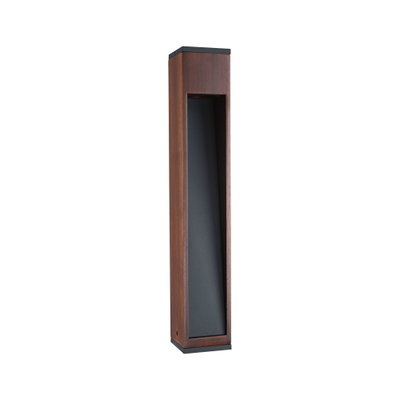 Lampadaire moderne en bois marron avec insert noir pour un éclairage intérieur élégant