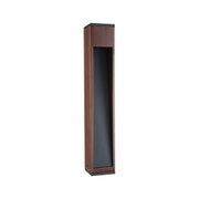Modern brown wooden outdoor wall light with black inset for garden lighting