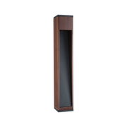 Modern brown wooden outdoor wall light with black inset for garden lighting