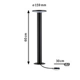 Black metal ceiling support 60 cm high with 159 mm diameter and 30 cm cable length