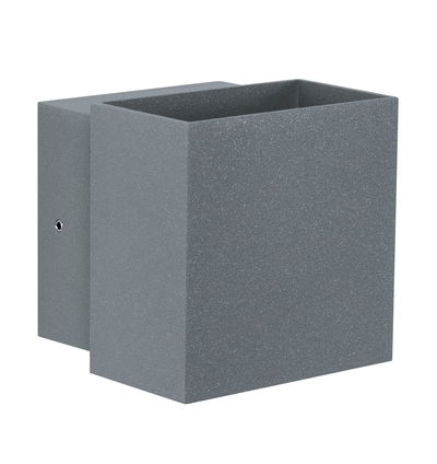 Grey square metal wall light body with textured surface for modern lighting solutions