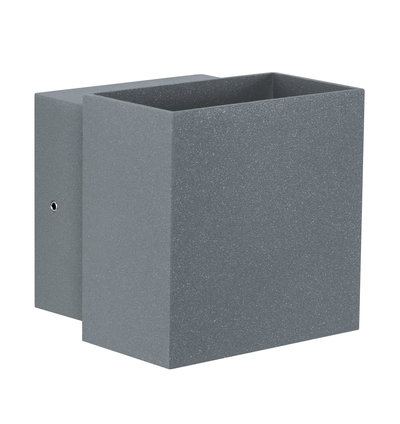 Grey square metal wall light body with textured surface for modern lighting solutions