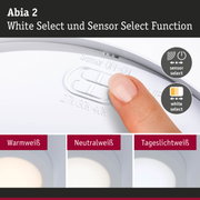 Abia 2 Deckenleuchte mit White Select und Sensor Select Funktion in Weiß mit einstellbaren Lichtfarben
